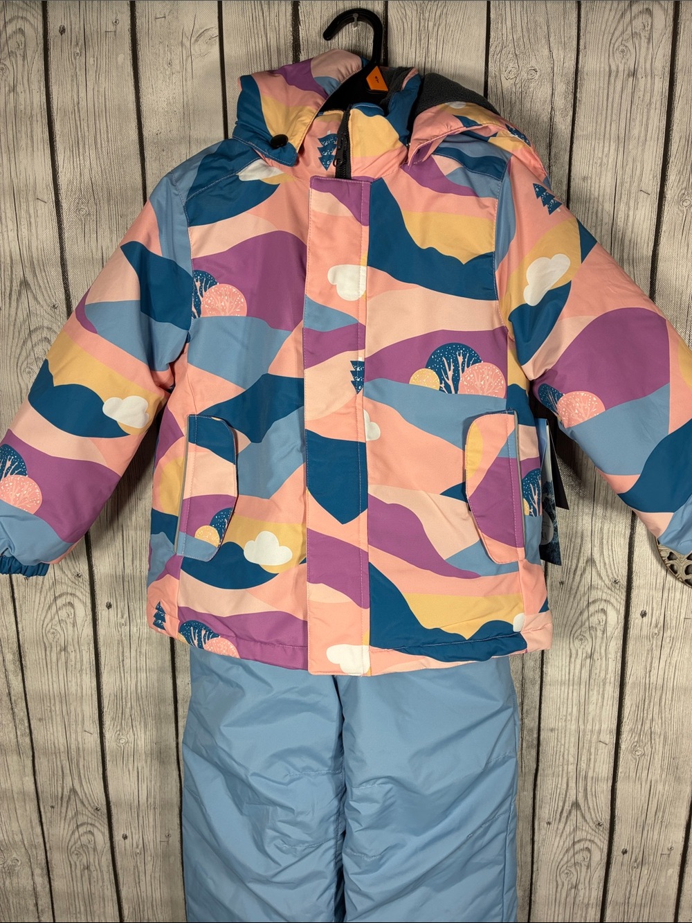 Iceburg Outerwear Mountain Print Winter Jacket & Snow Overalls/Pants Set Size 4T - Picture 2 of 12